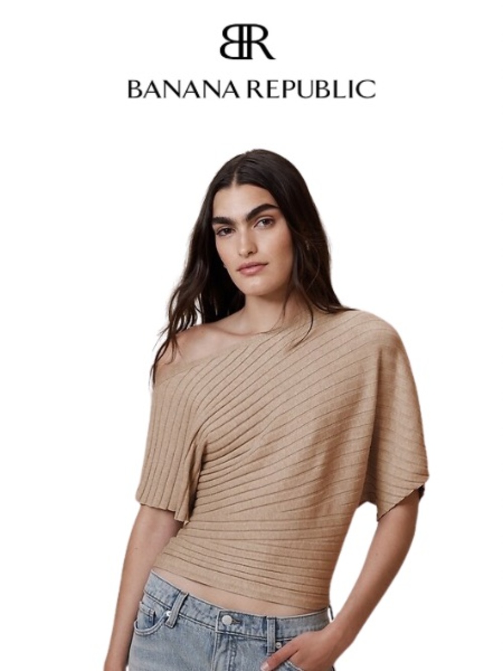 Banana Republic asymmetrical knit top XS